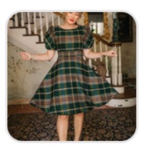 Ivy City Holly Plaid Flare Dress